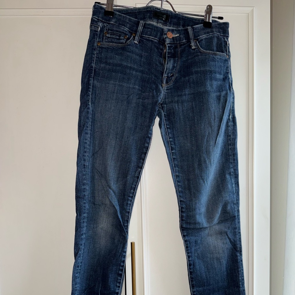 MOTHER Dark Blue Straight Leg Jeans